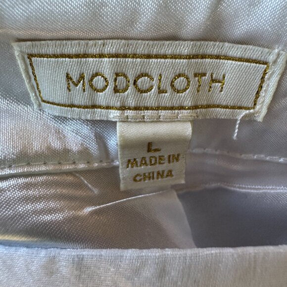 EUC ModCloth Navy and White Stripe Soiree Elation Skirt in Women's Large - Picture 3 of 9